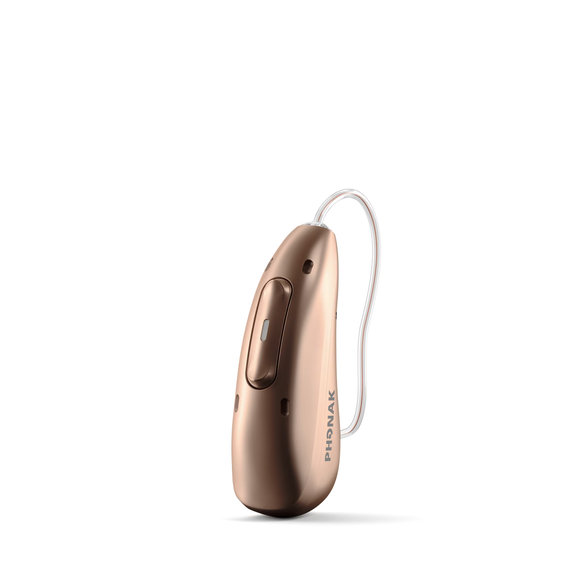 Aparelho auditivo retroauricular Phonak Audéo R Infinio na cor dourada